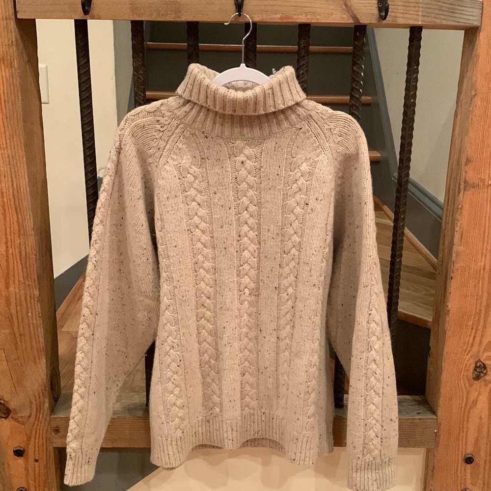 Orvis wool sweater with leather elbow pads